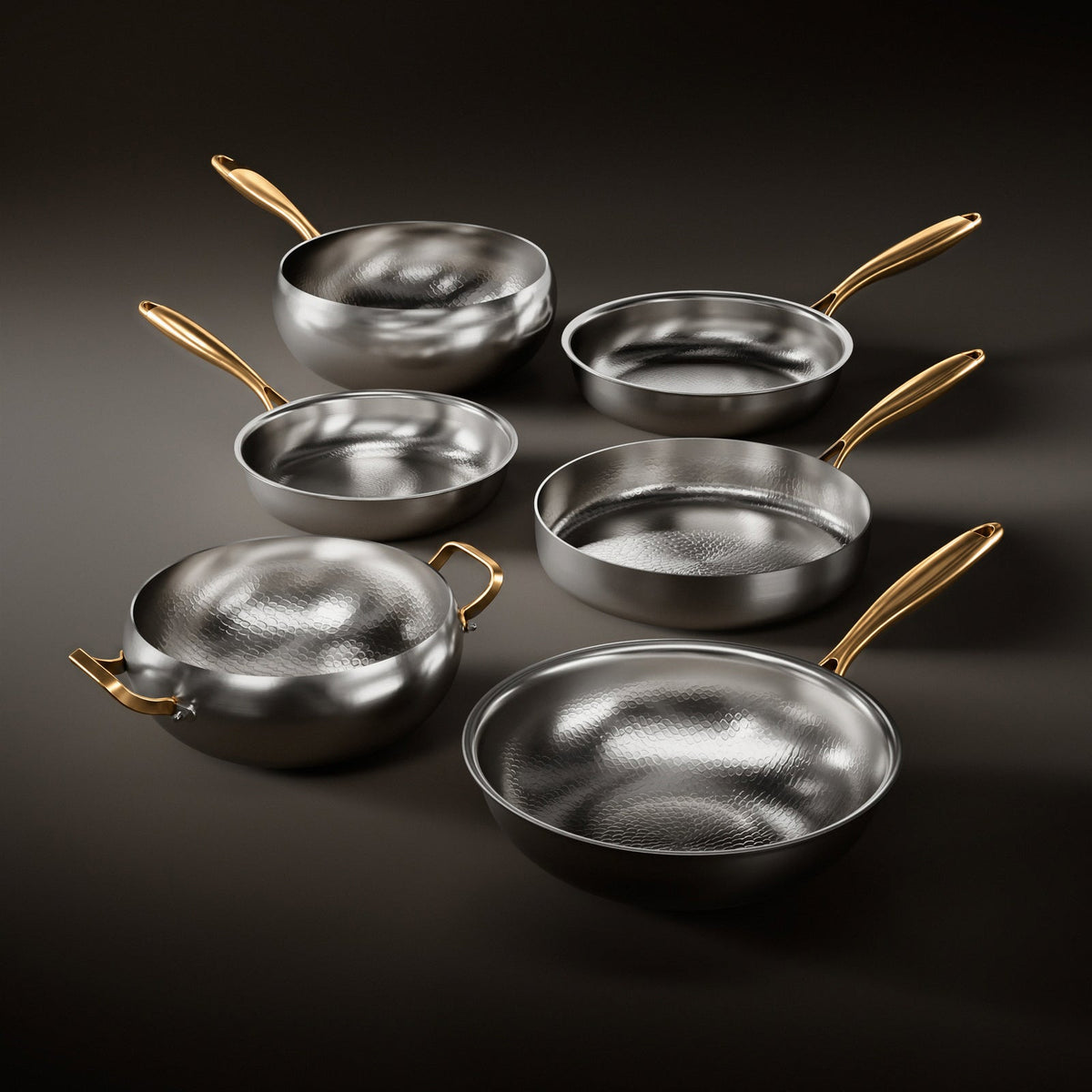 Gesmeed Titanium Complete Keuken Set met 3 Deksel (10, 11 & 12 Inch) I Beperkte Editie