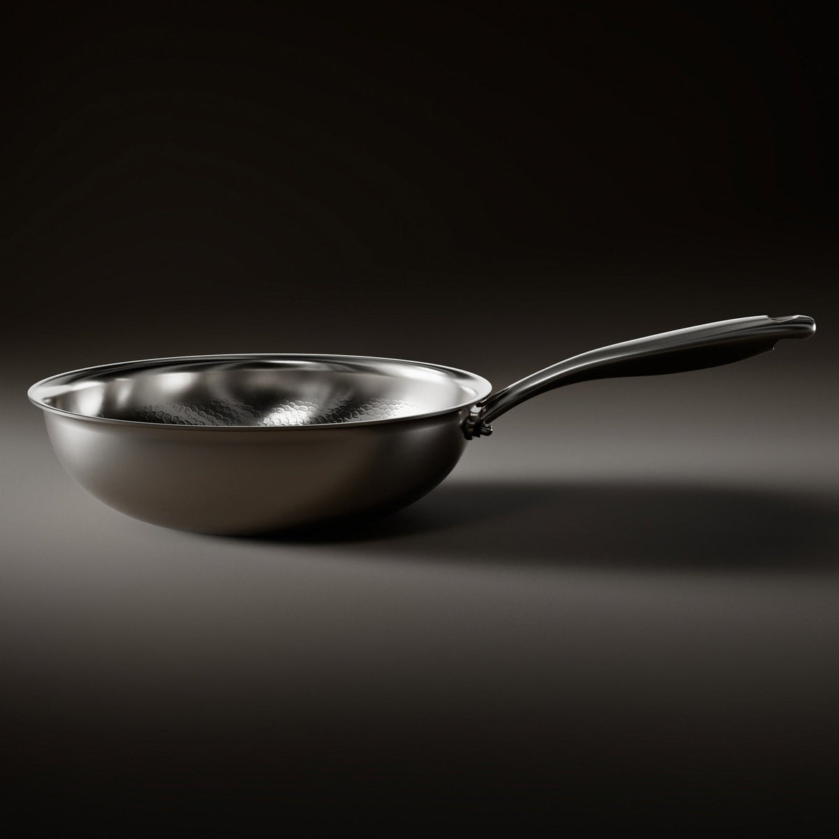 Gesmeed Titanium Wokpan met Vlakke Bodem
