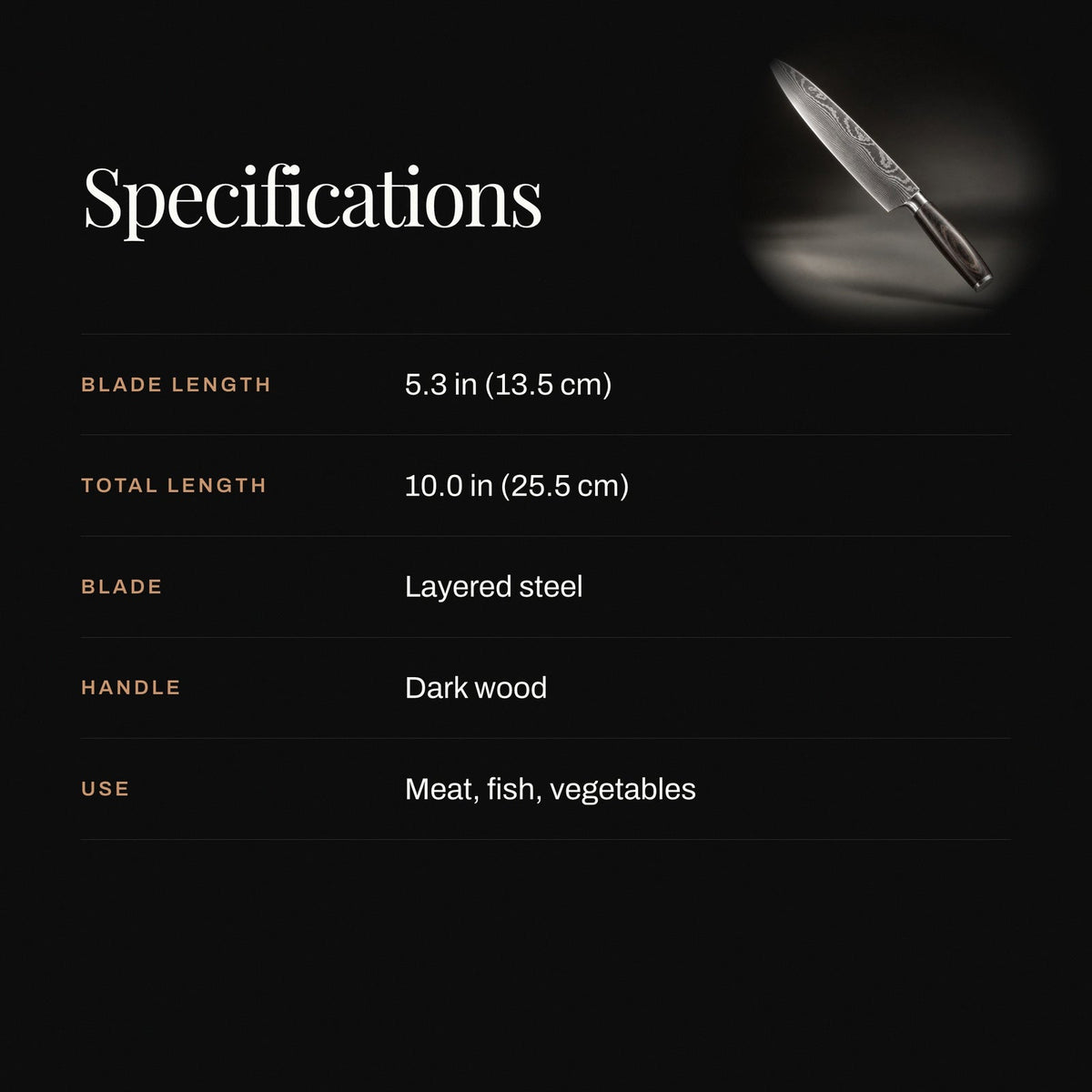 Premium Koksmes – 5,3 inch (13,5 cm) Precisieblad