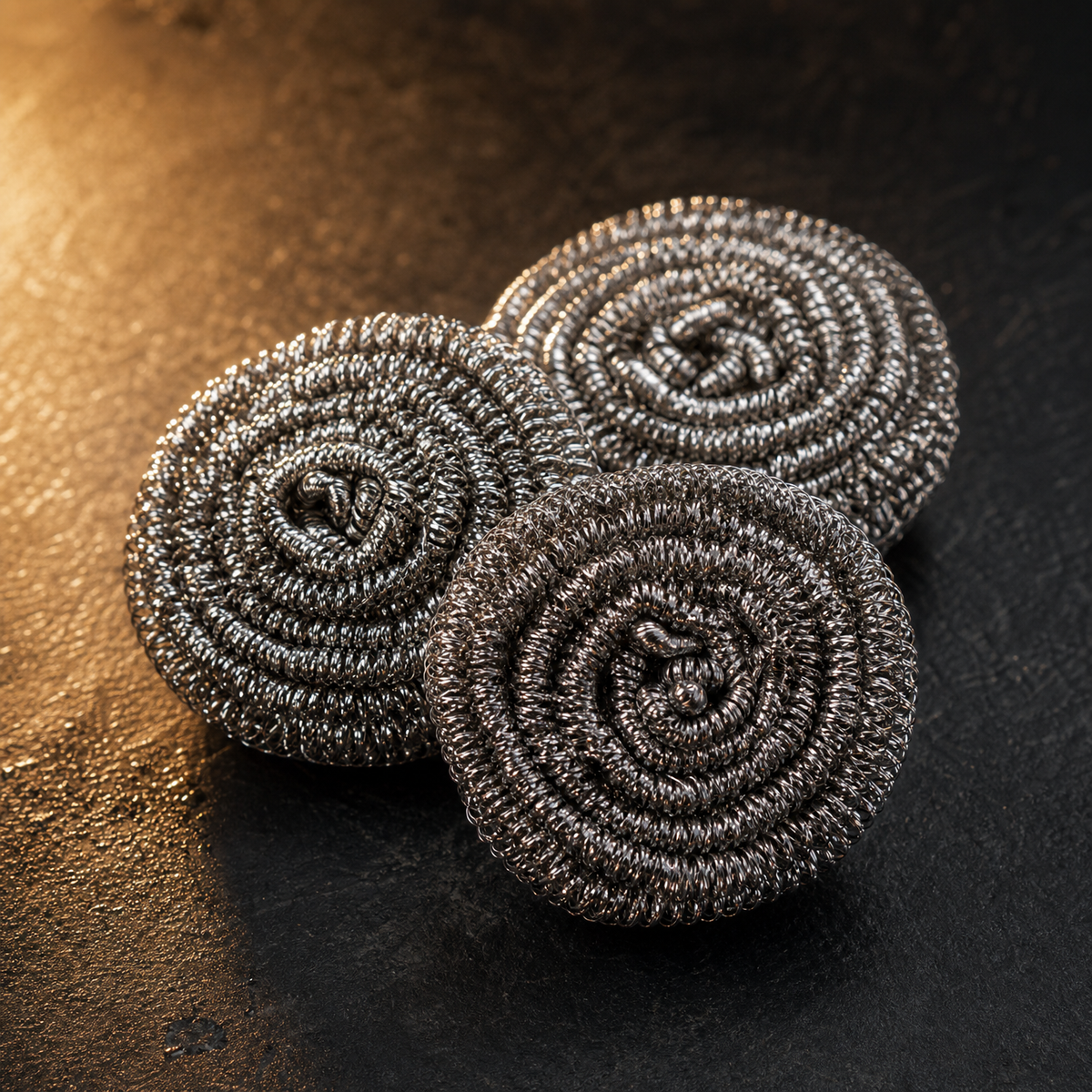 Titanium Pan Scrubbers | Roestvrije Schoonmaakspiralen (Set van 3)