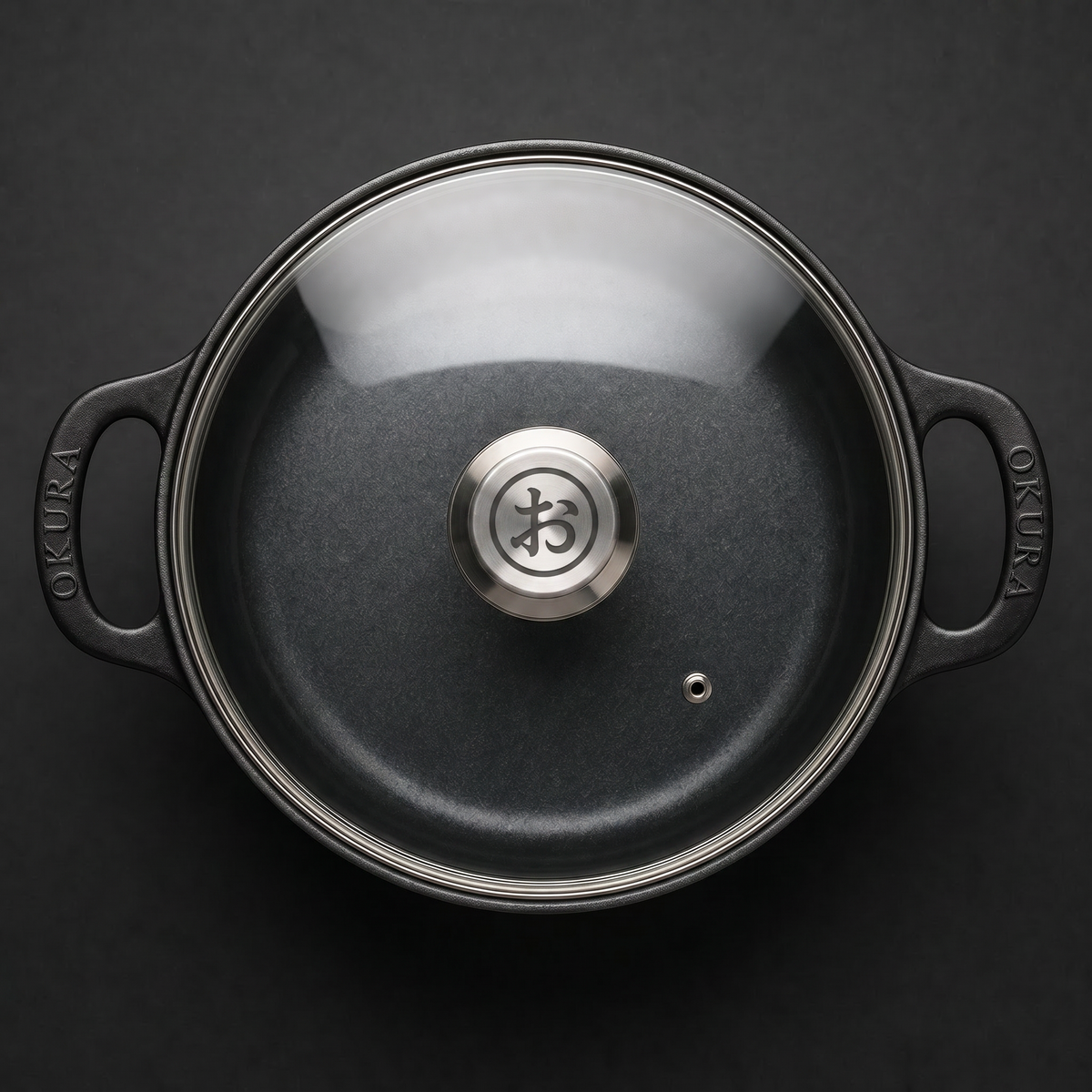 Gietijzeren Casserole Pan met Glazen Deksel