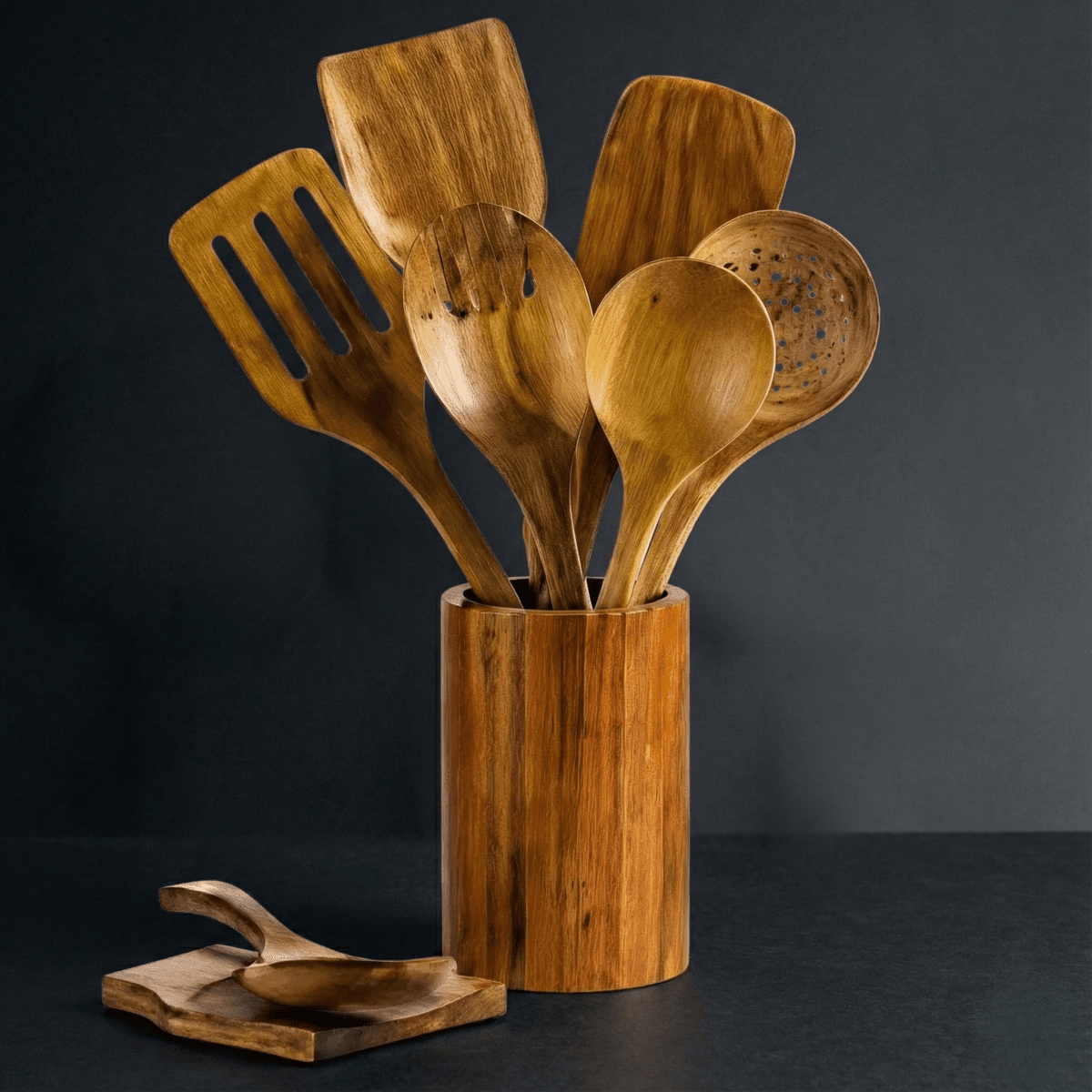 Traditionele Japanse Houten Keukenhulpmiddelen Set