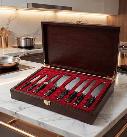 Premium Japans Damascus Messen Set – 8-delige Precisie Collectie