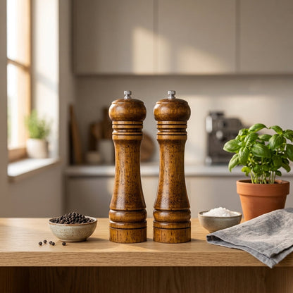 Houten Zout- en Pepermolen Set (2-delig)