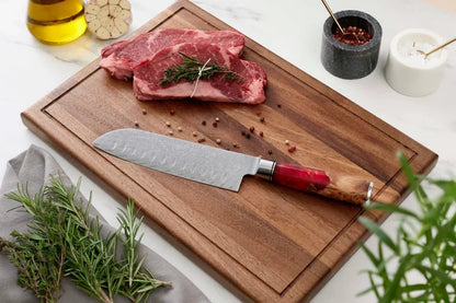 Japanse Damascus Shinku Santoku Mes – 6,9-Inch (17,6 cm) Precisieblad
