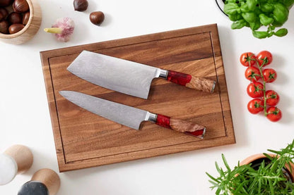 Japanse Damascus Shinku 2-delige Prestatieset – 7,5-inch (19 cm) & 7,9-inch (20 cm) Precisie Messen