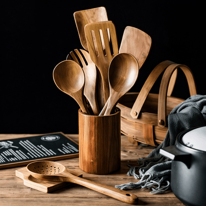 Traditionele Japanse Houten Keukenhulpmiddelen Set