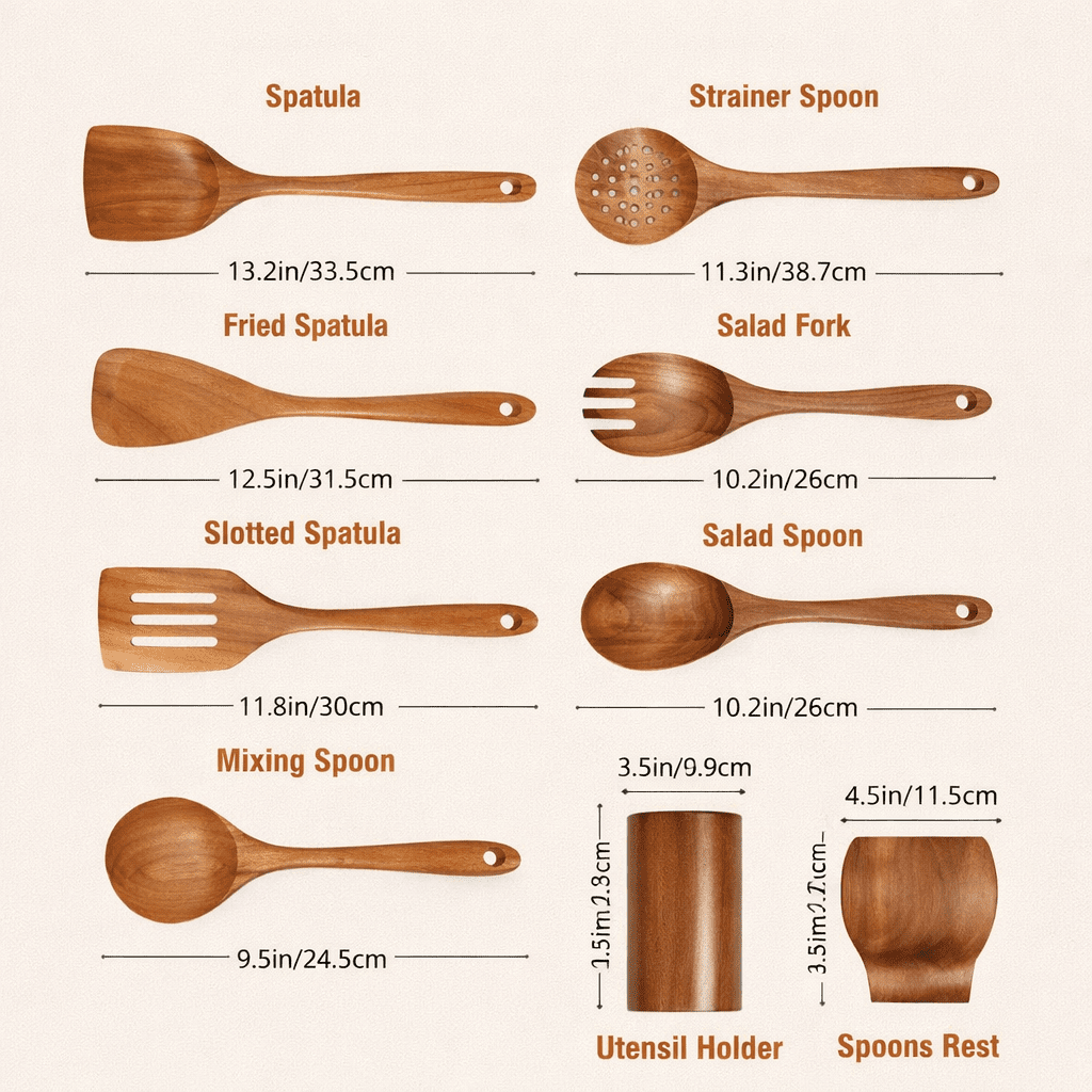 Traditionele Japanse Houten Keukenhulpmiddelen Set