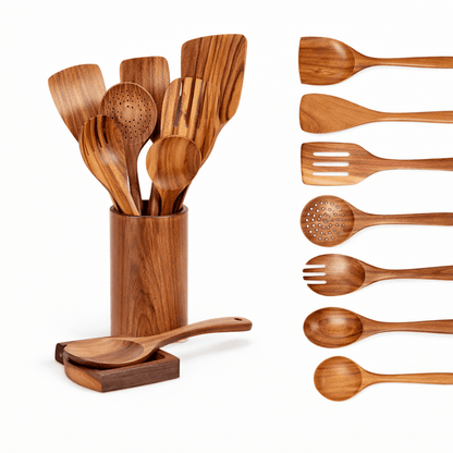 Traditionele Japanse Houten Keukenhulpmiddelen Set