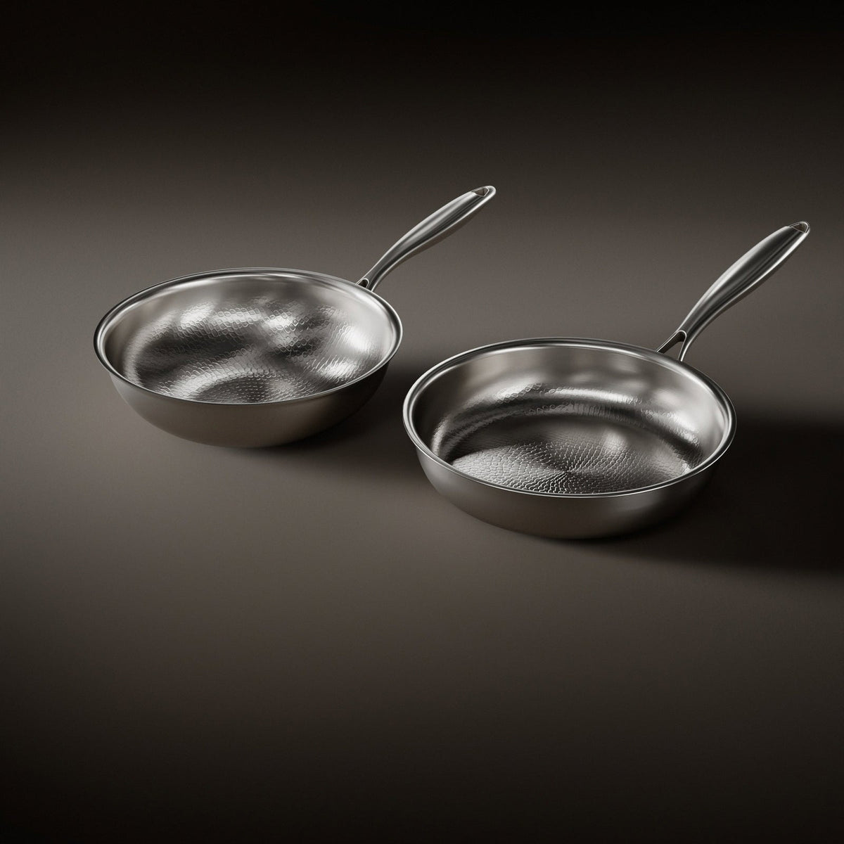 Gesmede Titanium Wok & Koekenpan (10 Inch) met Keukengerei