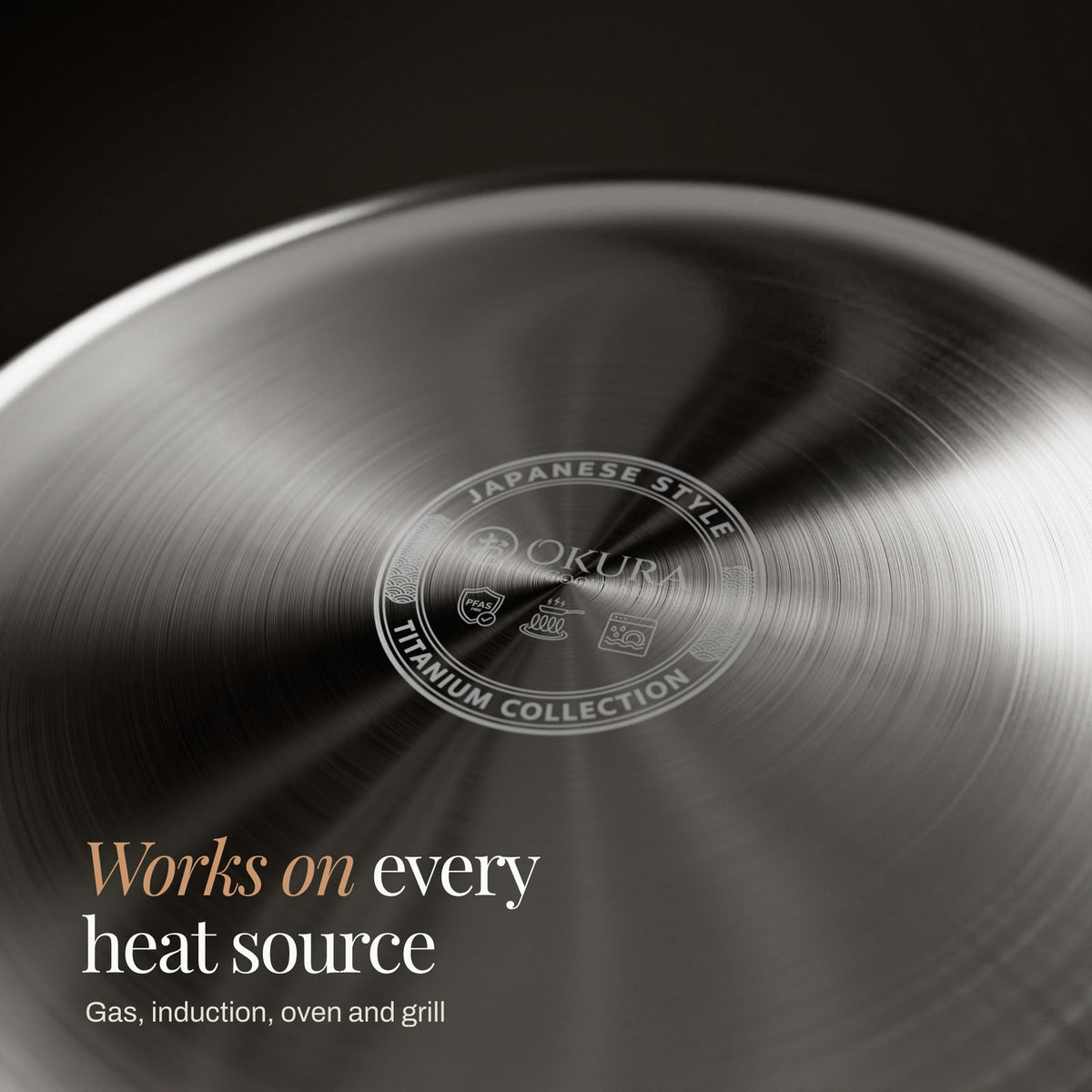 Gesmede Titanium Wok & Koekenpan (10 Inch) met Keukengerei