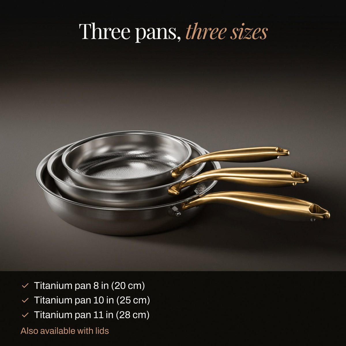 Gesmeed Titanium Pan - 3-delige set I Beperkte Editie