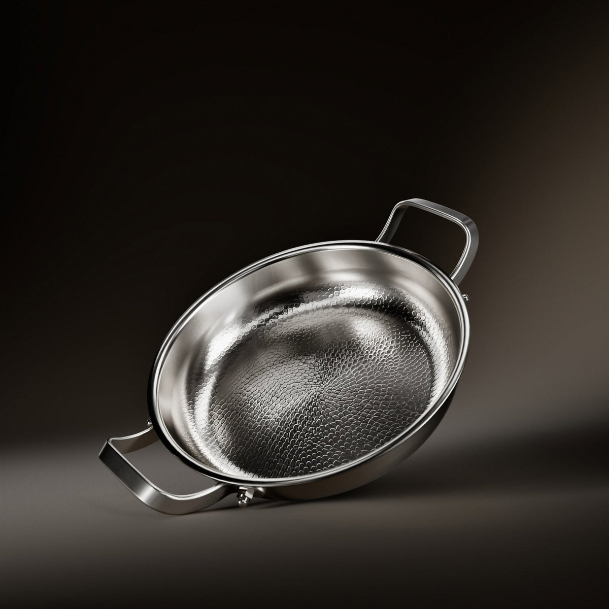 Gesmeed Titanium Pan met Twee Handvatten