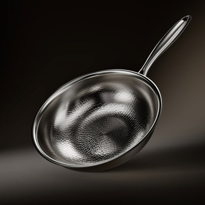 Gesmeed Titanium Wokpan met Vlakke Bodem