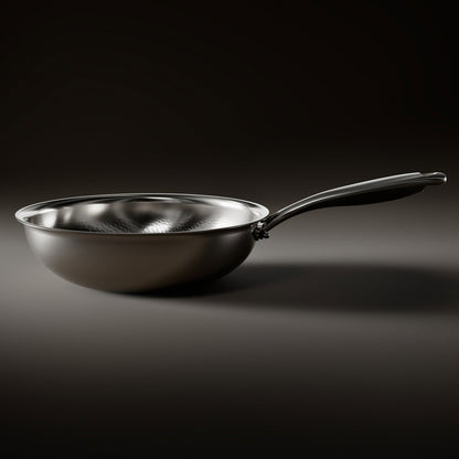 Gesmeed Titanium Wokpan met Vlakke Bodem