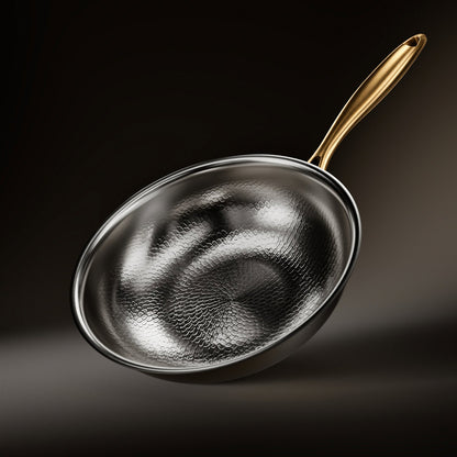 Gesmeed Titanium Wokpan met Vlakke Bodem | Beperkte Editie