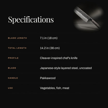 Japanse-stijl Koksmes – 7,1 inch (18 cm) Precisieblad