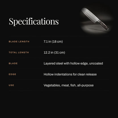 Japanse-stijl Santoku Mes – 7,1 inch (18 cm) Veelzijdig Blade