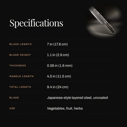 Japanse Stijl Santoku Mes – 7 inch (17.8 cm) Compact Blade