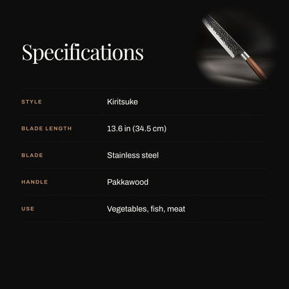 Kiritsuke RVS Mes – 13,6 inch (34,5 cm) Precisieblad