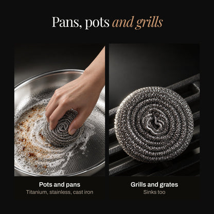 Titanium Pan Scrubber | Roestvrije Reinigingsspoel (Enkel)