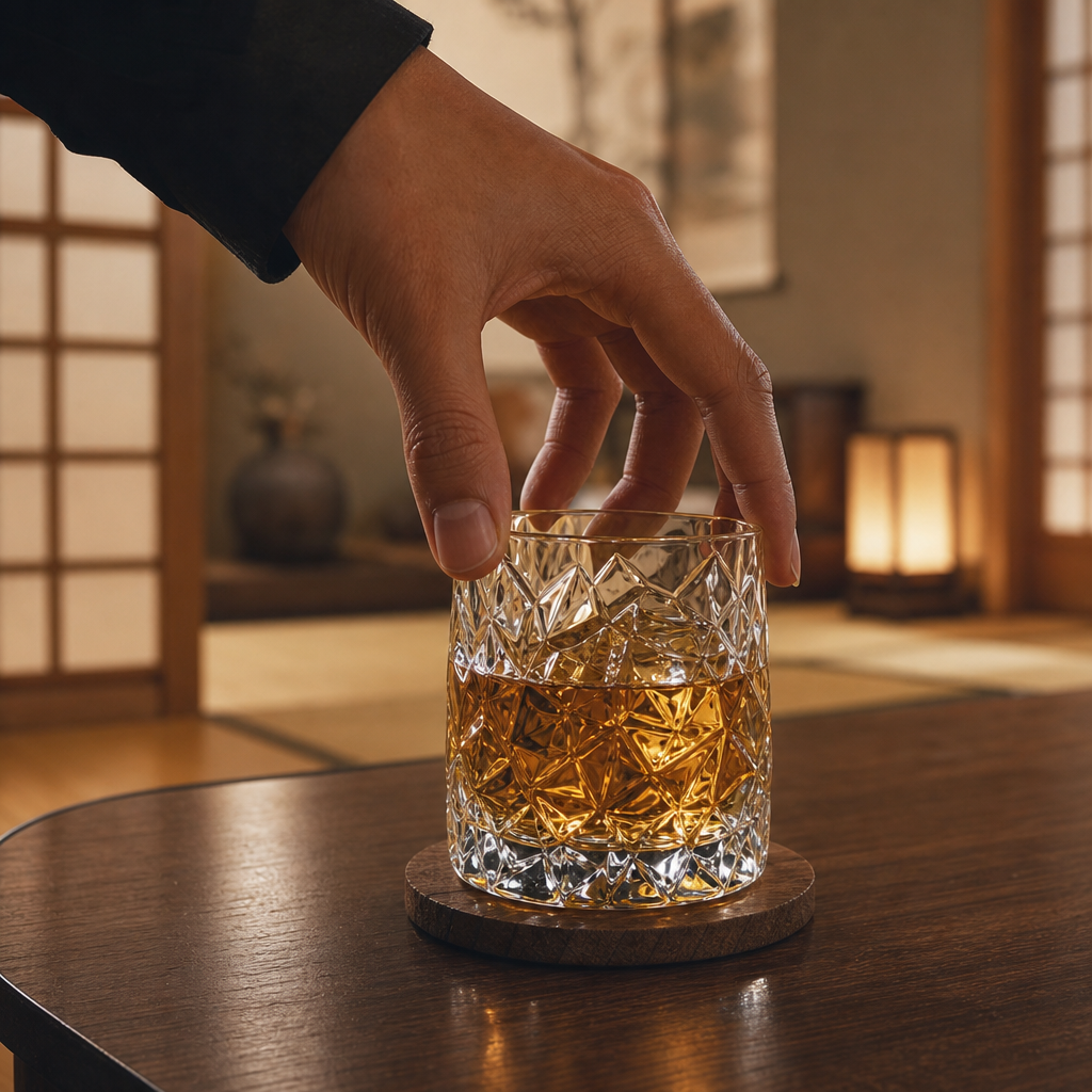 Japanse Edo Kiriko Glacier-Cut Kristallen Whisky Glas