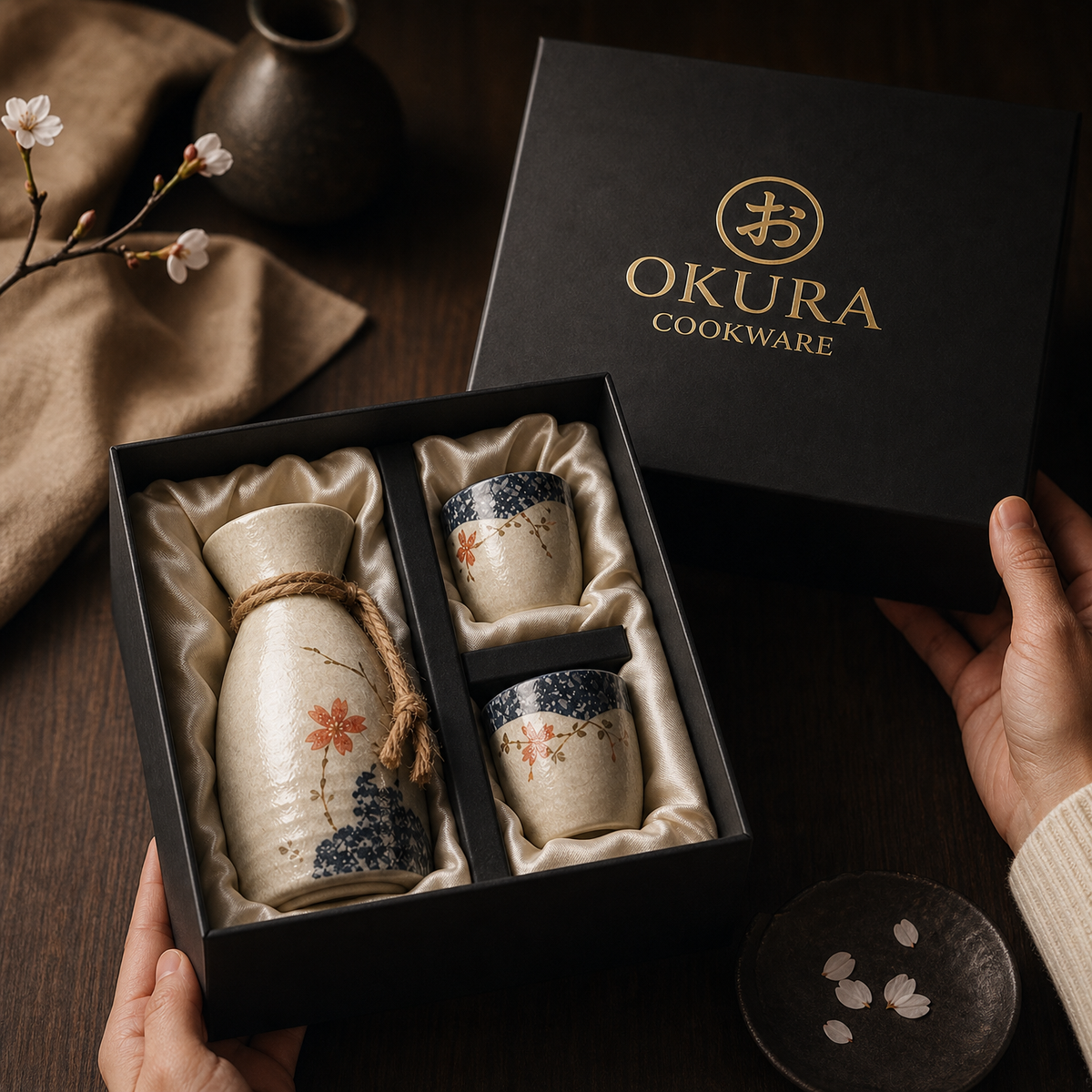 Japanse Sakura Keramische Sakekan Set