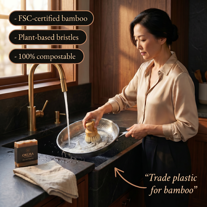 Okura Tawashi — Organische Bamboe Afwasborstel